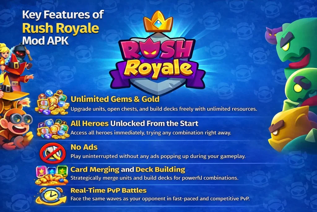 rush royale mod apk unlimited resources
